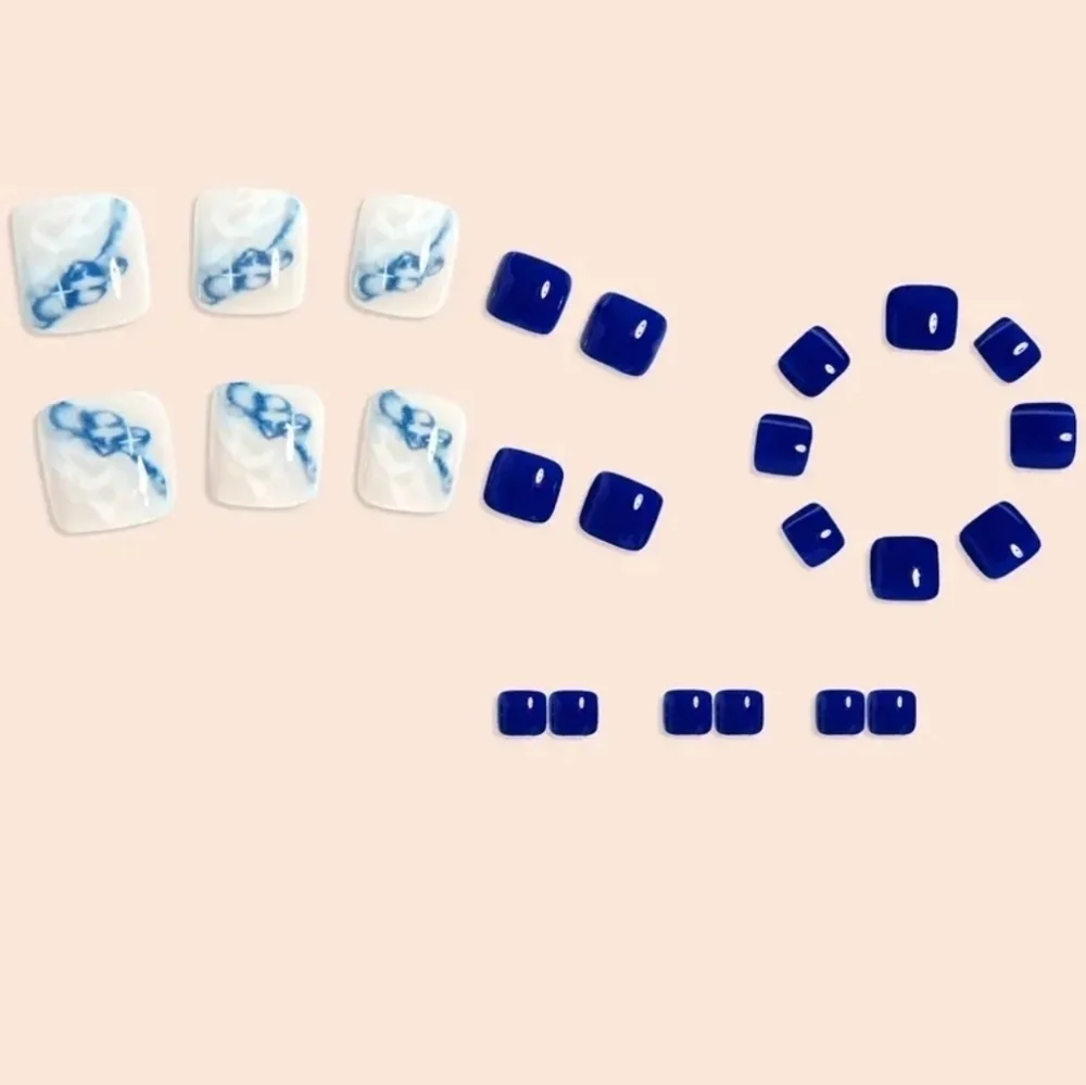 24 Pieces Fake Toe Press On Nails